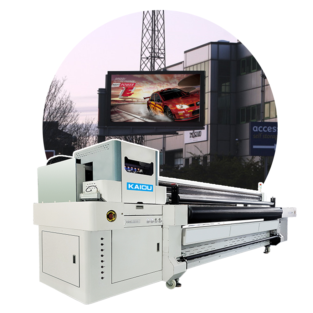 Impresora uv de fábrica kaiou i3200 cabezal de impresión 3,2 m ancho de impresión placa y rollo a rollo integrado