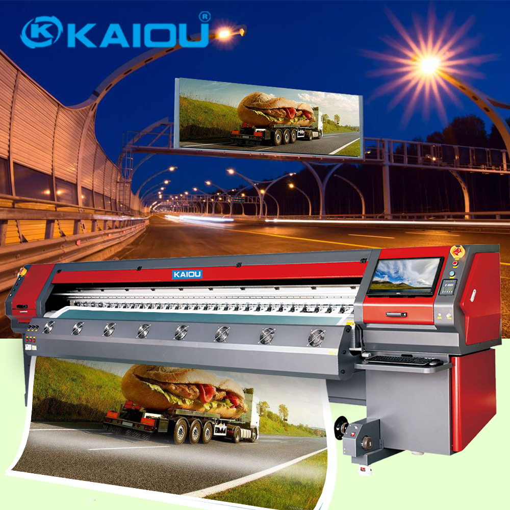 Impresora solvente KAIOU 4*512i cabezal de impresión 3,2 m ancho de impresión impresora exterior