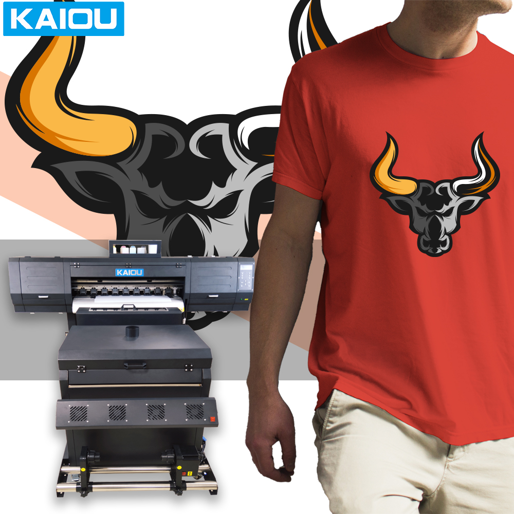 Impresora dtf de impresión de camisetas de alta calidad kaiou, máquina de agitación de polvo de máquina DTF de impresión en rollo de 60 cm